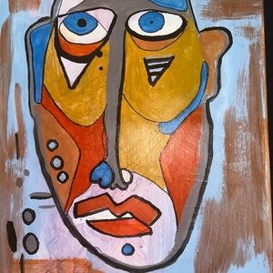 Abstract Face Art Print - Multicolorman